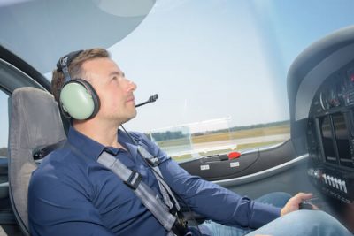 Man In Aircraft Cockpit